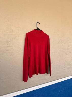 Coldwater Creek Silk Blend Red Mock Neck Sweater, Size 3X — New with Tags